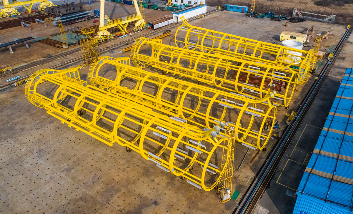 Jaula de fundación de pila única de energía eólica marina